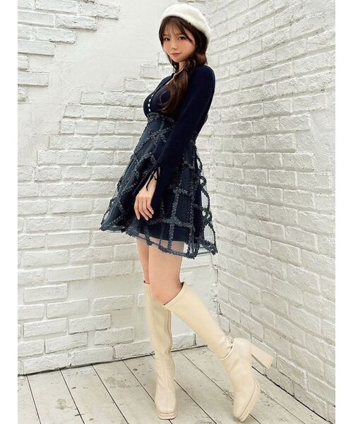 セール】ドッキングフレアミニニットワンピース（ワンピース