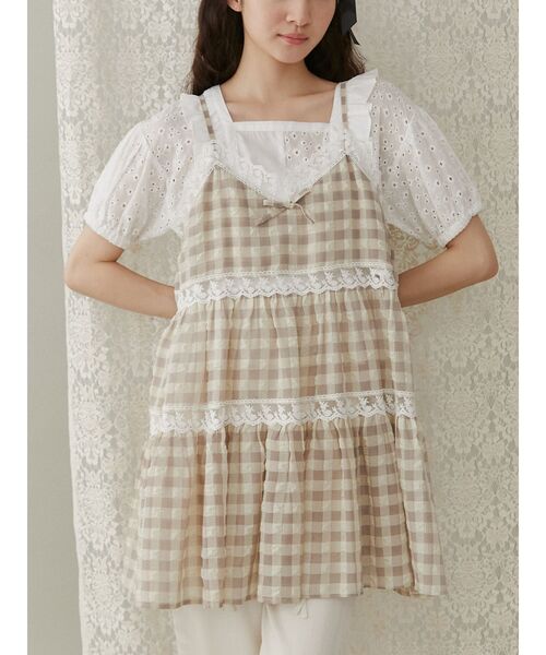 merry jenny（メリージェニー）の「checkフレアベビードール