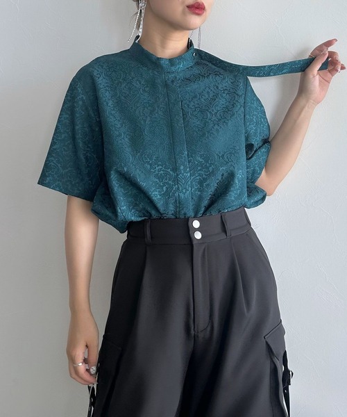 HARE（ハレ）の「ジャガードボウタイシャツ(HARE)（シャツ/ブラウス