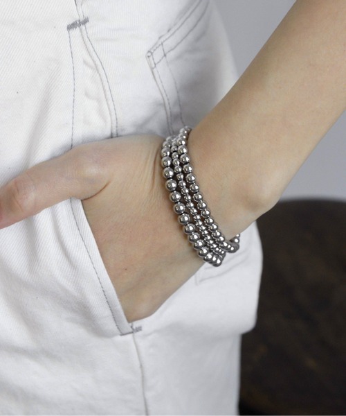 金属アレルギー対応 選べる ステンレスボールゴムブレスレット