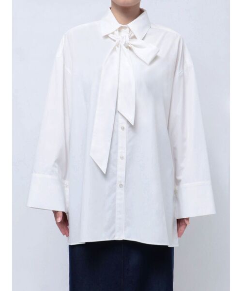セール】【柳橋唯コラボ】ワイドスリーブタイネックシャツ（シャツ