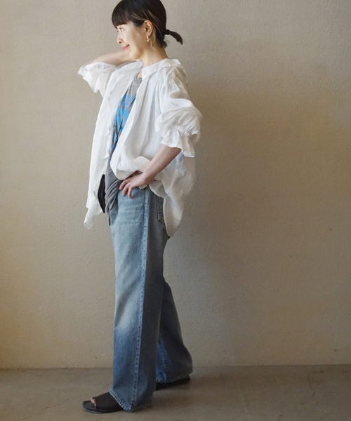 追加3》フレンチリネン フリルパフブラウス（シャツ/ブラウス