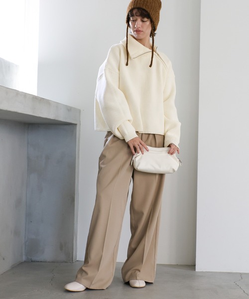 セール】アシメジップニットトップス（ニット/セーター）｜select MOCA