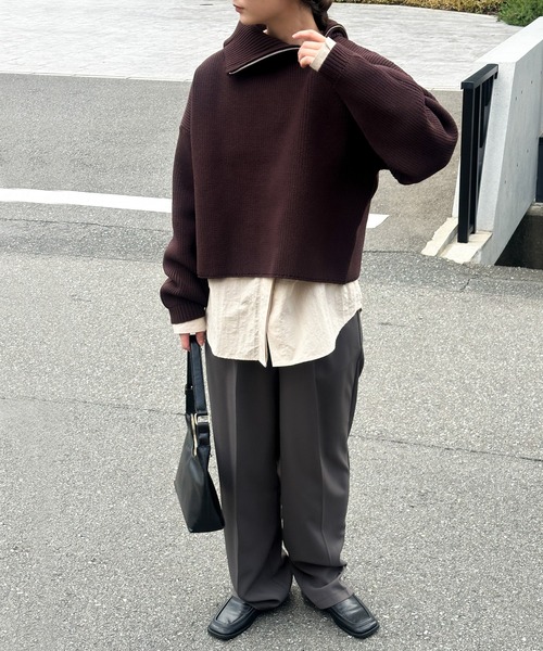 セール】アシメジップニットトップス（ニット/セーター）｜select MOCA