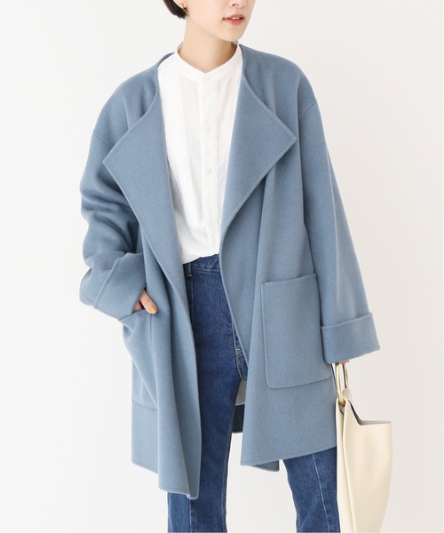 Spick & Span（スピックアンドスパン）の「ウールノーカラーミドル丈