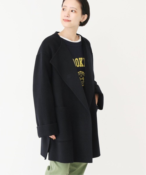 Spick & Span（スピックアンドスパン）の「ウールノーカラーミドル丈