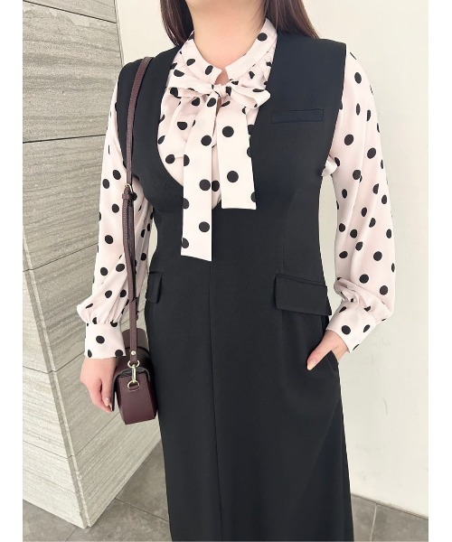 セール】◇[WEB限定商品] ドットプリントギャザーブラウス（シャツ