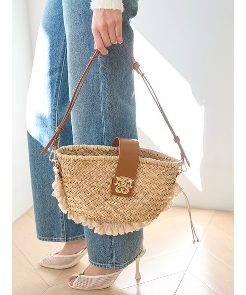 SNIDEL（スナイデル）の「コットンショルダーブレードバッグ（かご