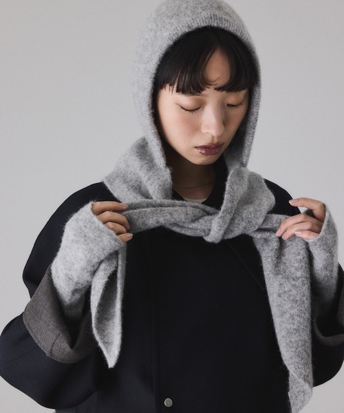 セール】BASOLマフラーニットキャップ＆アームウォーマー（マフラー