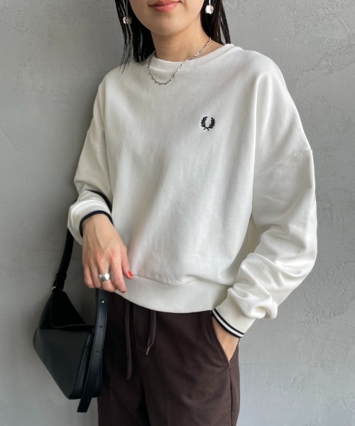 FRED PERRY/フレッドペリー] ツインティップライン ショート丈 クルー