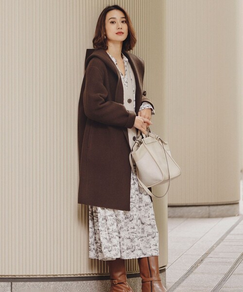 23区（ニジュウサンク）の「ウールリバー フード付き ミドル丈コート