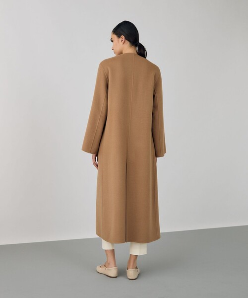 セール】ライトダブルフェイスシャギー ストール付きコート（ノー