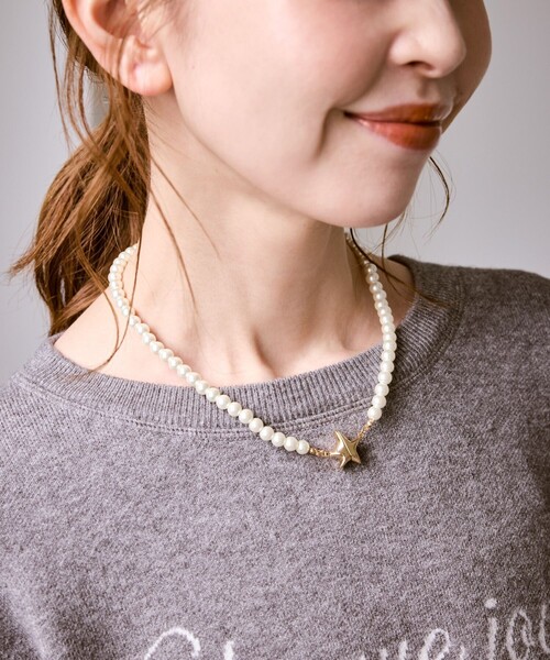 セール】スターモチーフマグネットガラスパールネックレス（ネックレス