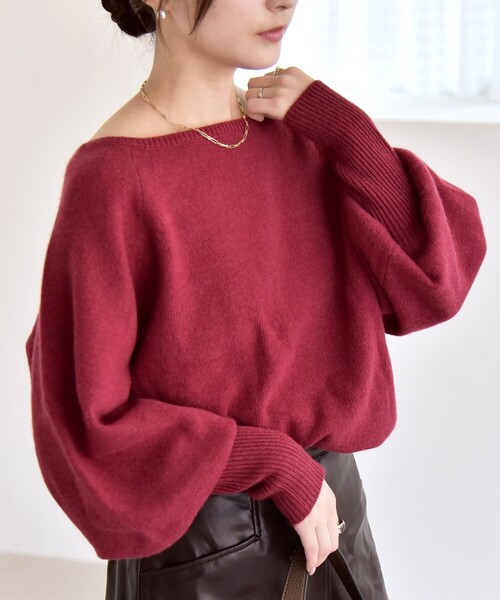 セール】quaranciel:〈手洗い可能〉AQUA カシミヤ ミックス ボート