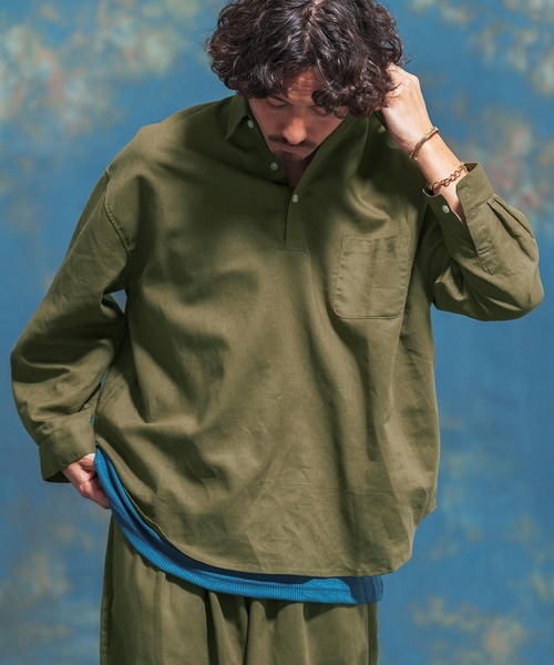 Jih Nunc（ジーヌンク）の「ms5288-コットンリネンプルオーバーシャツ