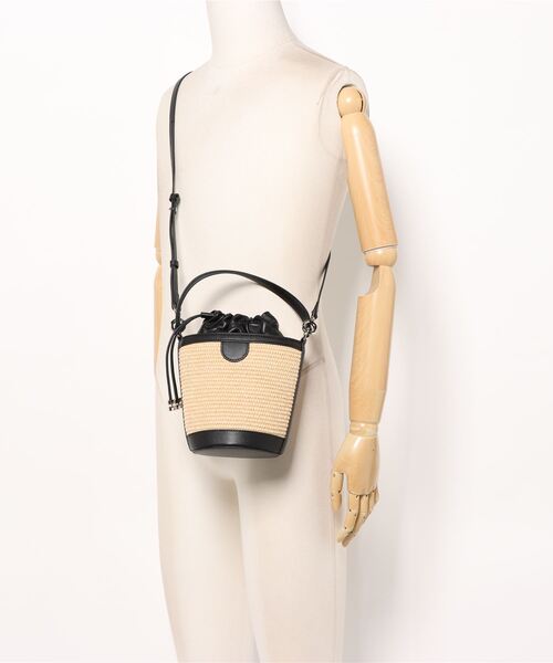 ハンドル本革】2WAY かごバッグ かごショルダーバッグ（かごバッグ