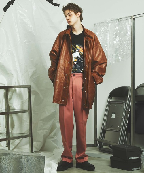 ユニセックスアイテム》プライムオーバーショートモッズレザーブルゾン