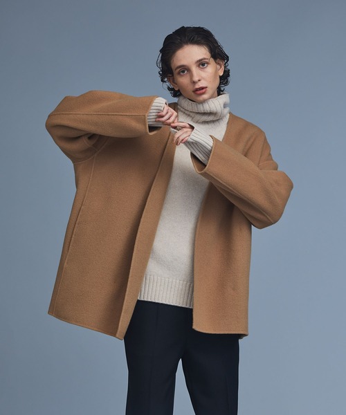 N.O.R.C（ノーク）の「ミドル丈リバーコート（ノーカラーコート）」 - WEAR
