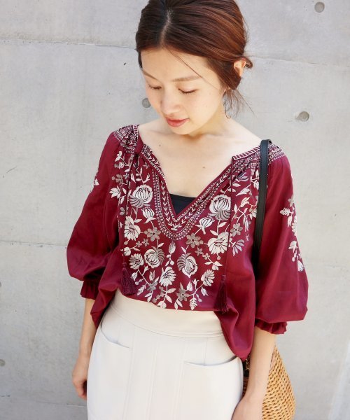 セール】エンブロイダリーブラウス 7分袖◇（シャツ/ブラウス）｜IENA