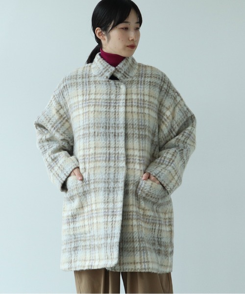 yuni（ユニ ）の「ISOLA シャギー チェック コート（その他アウター