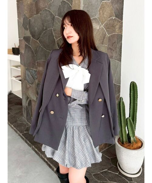 バルーンチェックミニワンピース（ワンピース）｜dazzlin（ダズリン