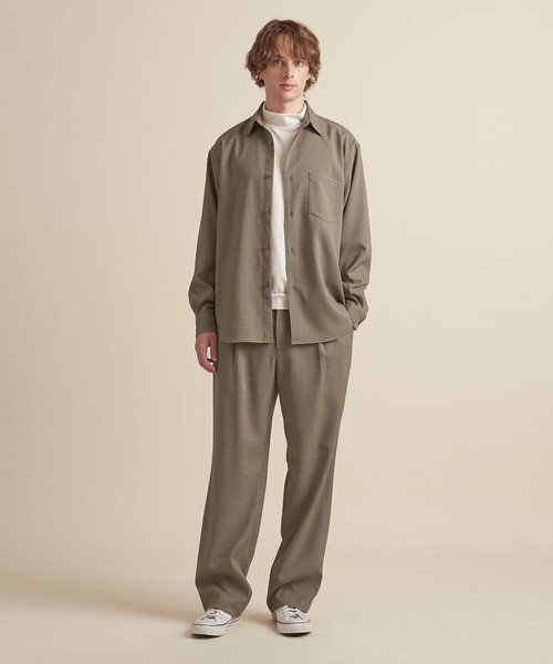 ZOZO限定】ウールライク ガンクラブチェック ワイドフォルム シャツ ー