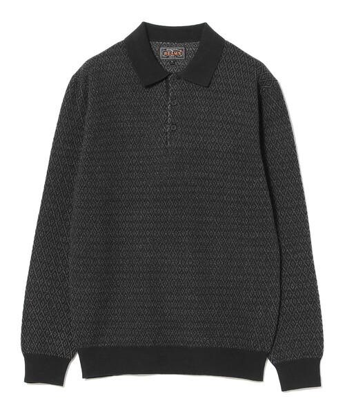 セール】ダイヤモンド パターン ニット ポロシャツ（ポロシャツ