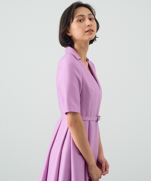 ANAYI（アナイ）の「シルクウールベルト付きフレア ワンピース