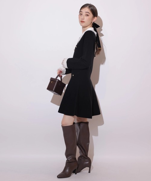 Rirandture（リランドチュール）の「レースカラーミニニットワンピース