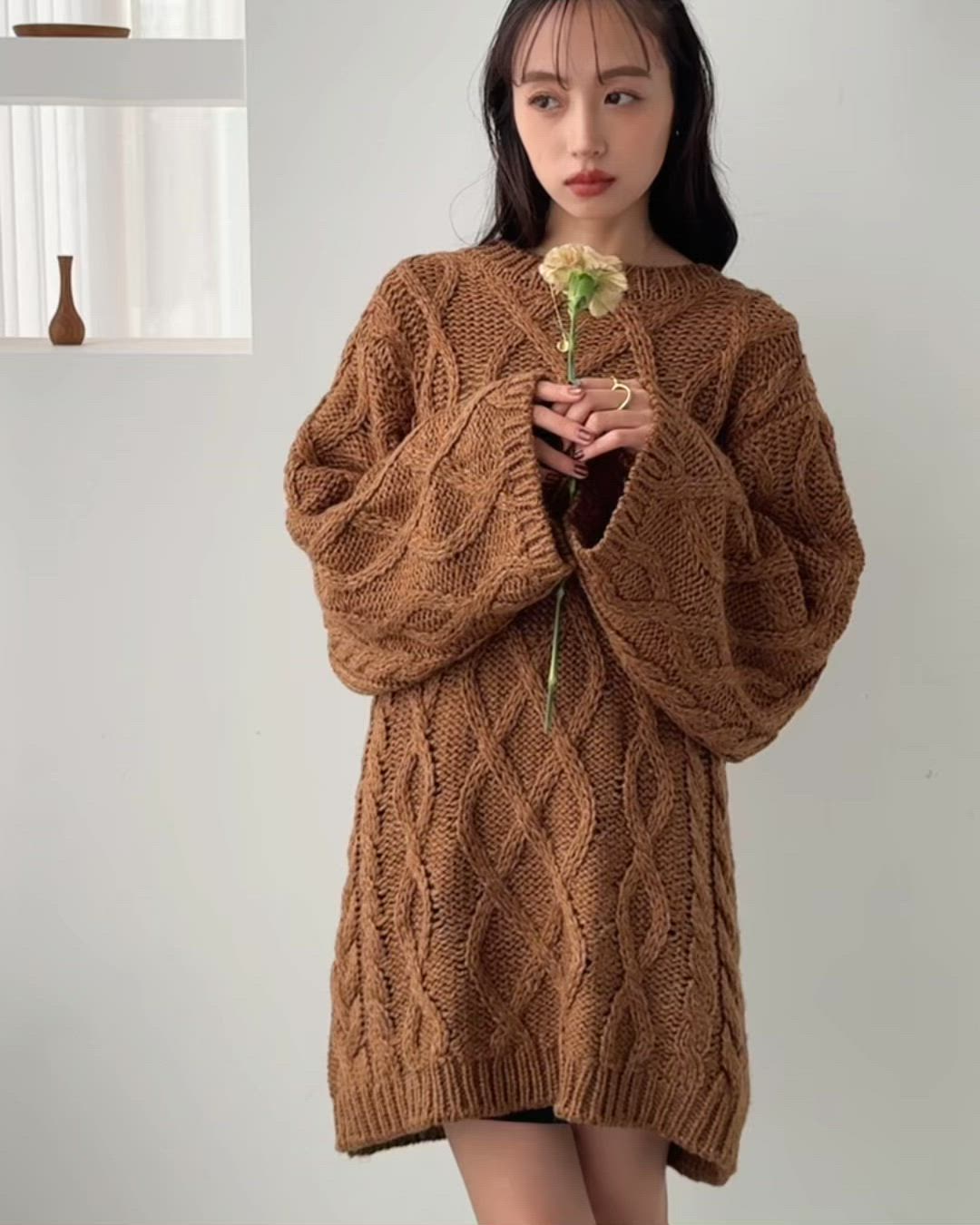 ケーブル編みニットワンピ（ワンピース）｜hinari（ヒナリ）の