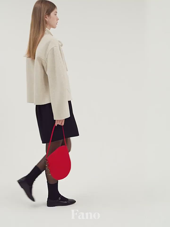 リボンタイ ショートウールコート FQ24W101【Fano Studios