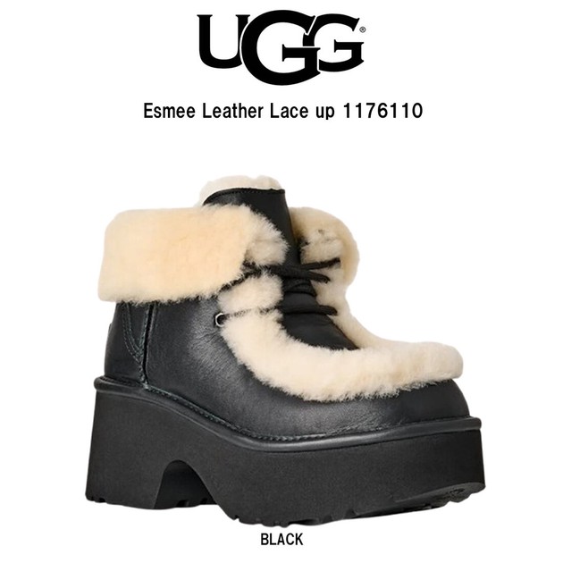 UGG(アグ)レディース エスミー レザー レースアップ ブーツ 厚底 W