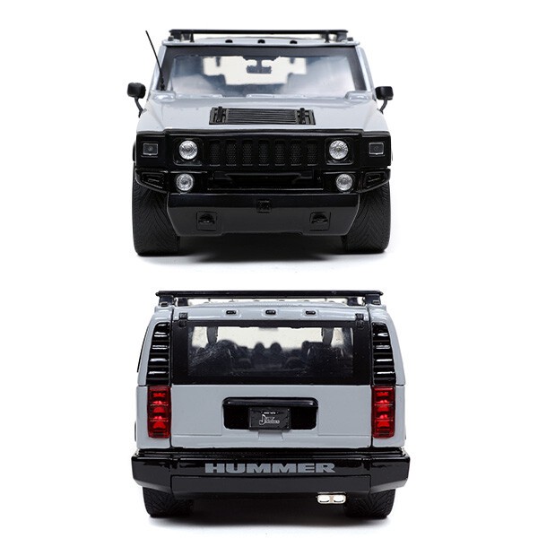 JADATOYS 1:24 JUST TRUCKS w/RACK & WHEELS 2003 Hummer H2 ミニカー
