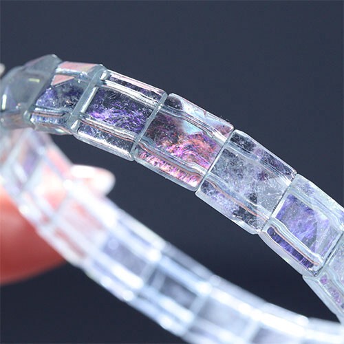 幅約8mm アクアマリン ピラミッドカット パープルシラー ピンクシラー