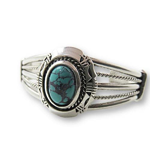 ナバホ族 バングル ターコイズ シルバー インディアンジュエリー