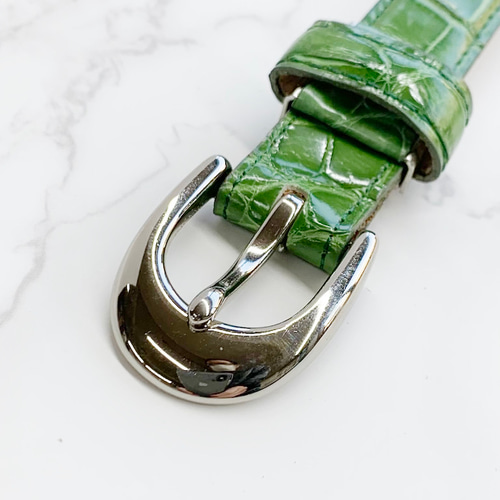 日本製 クロコダイル ワニ革 20㎜巾 上質 細巾ベルト フリーサイズ