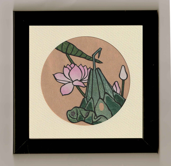 伊藤若冲「花卉図天井画」蓮花 切り絵✳︎受注生産✳︎ 切り絵 伊勢屋