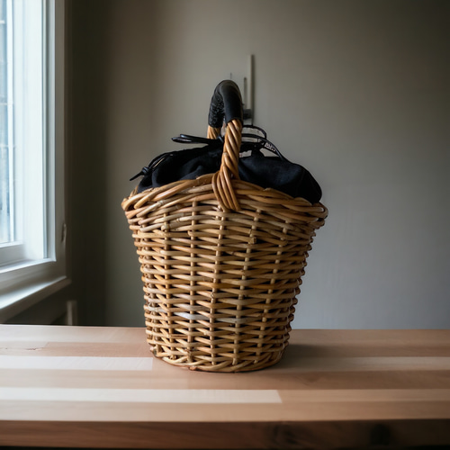 気軽にお出かけかごバッグ 天然素材紅籐ワンハンドル かごバッグ mi