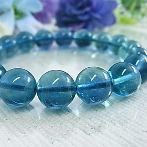 お得品】大粒 ブルーグリーンフローライト 10㎜ 透明感 神秘的 爽やか