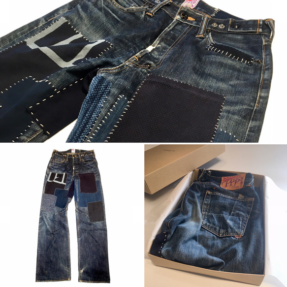 prps 紫製品 W28 デニムパンツ ジーンズ リメイク 藍染 remake