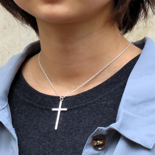 クロスネックレス シルバー925 【刻印無料】 十字架 クロス ネックレス