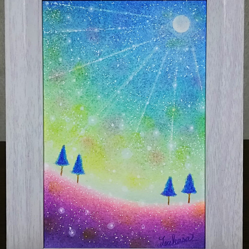 パステルアート 丘の上の流星 パステル画原画 絵画 T's Arts 通販