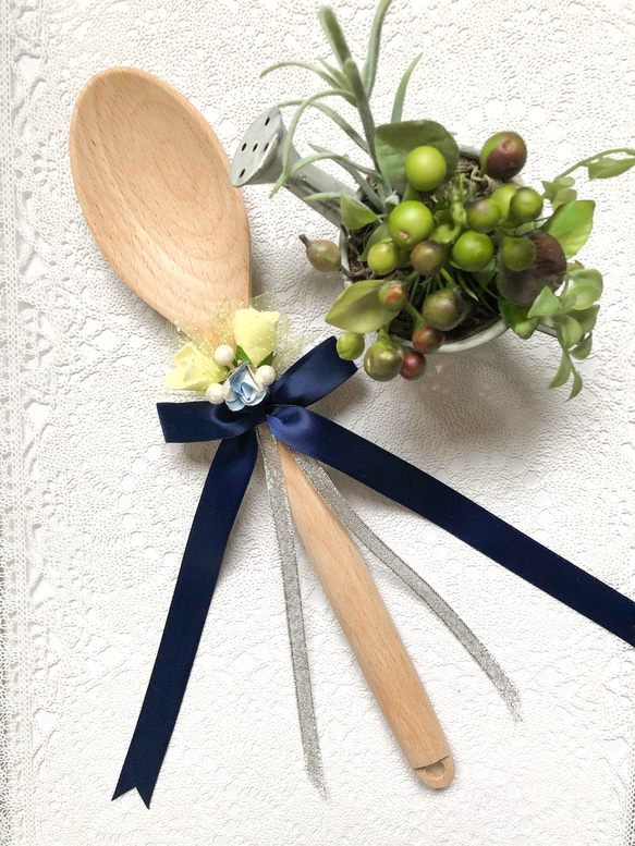 ❤️再販26❣️結婚式ファーストバイト用名入れ特大スプーン、ウッド