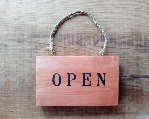 クラシック木製看板 OPEN CLOSED 吊り下げ Sサイズ ローシェンナ