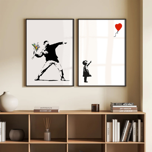 Banksy -Flower Thrower-』バンクシー アート インテリアポスター 写真