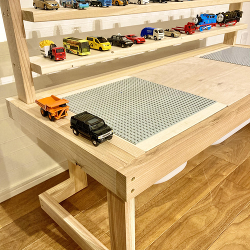 トミカ×LEGO】トミカ収納／トミカ棚／レゴテーブル／レゴ収納／プレイ