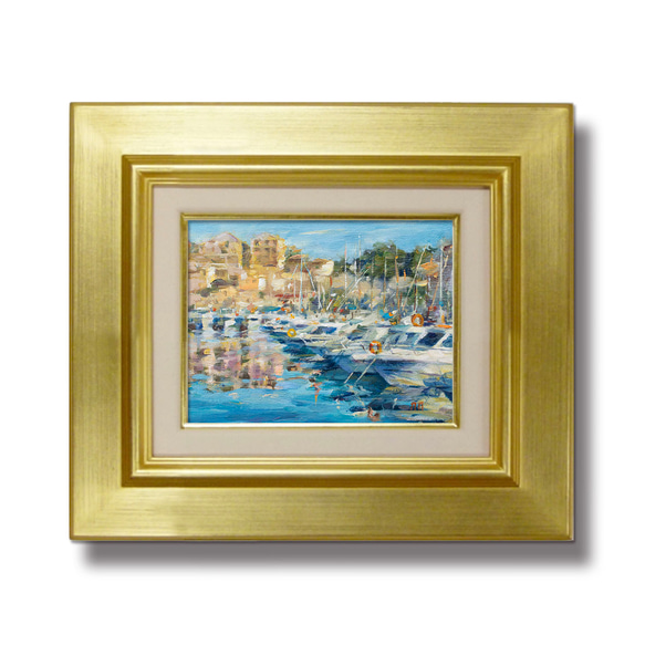 憩いの郷-02】油絵原画 F0サイズ一点物 額縁付 豪華プレゼント付き