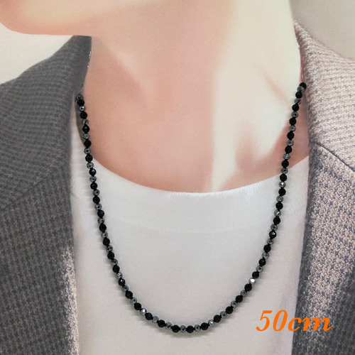 高純度テラヘルツ4mm＆ブラックオニキス4mmネックレス36cm 天然石 体温