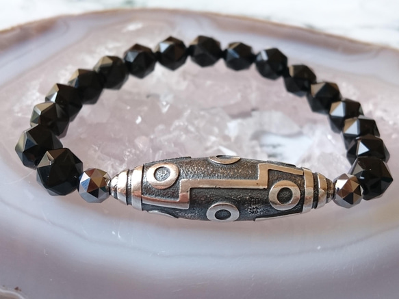 足銀✨九眼天珠✨チベットモリオンブレスレット ブレスレット F* 通販