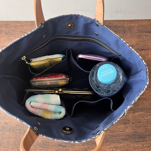 Mサイズ ミナペルホネン dop タンバリン トートバッグ ネイビー 機能